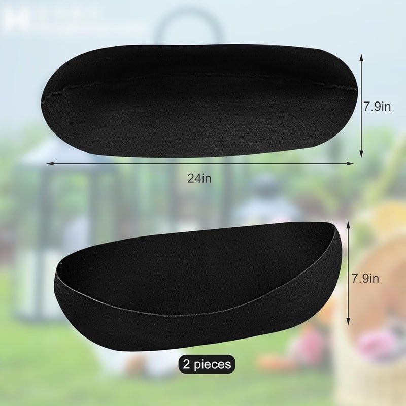 Fantang 2PCS 24 Inch Window Box Liner Fabric Planter Basket Liner Trough Planter Insert Liner Black Hanging Flower Basket Liners Non-Woven Felt Plant Liner for Planters Fence Garden - Avoid Bird Nesting - Image 2